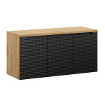 Valamukapp LUXOR BLACK, must matt/tamm, 120 cm, seinale kinnitatav